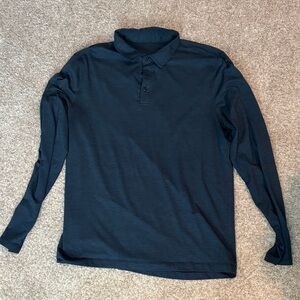Lululemon Navy Evolution Long Sleeve Polo